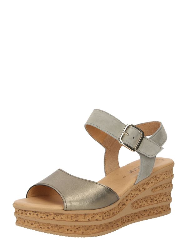 GABOR GABOR Сандали с каишка  каки / пастелно зелено