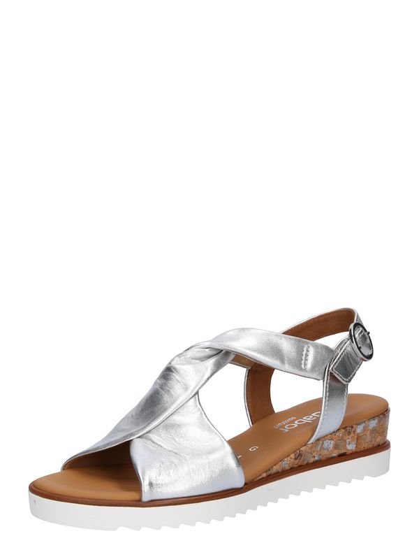 GABOR GABOR Сандали с каишка  сребърно