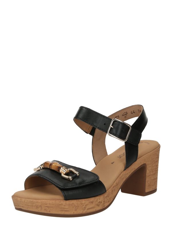 GABOR GABOR Сандали с каишка  злато / черно