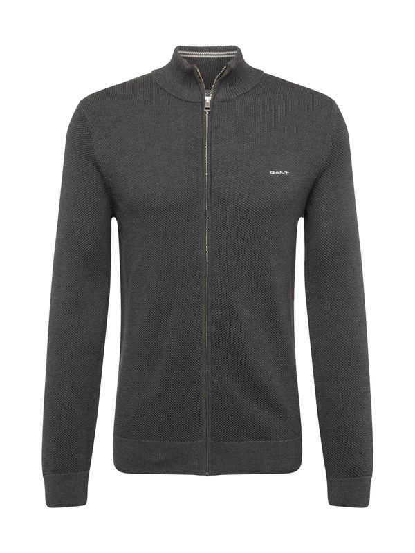 GANT GANT Плетена жилетка  антрацитно черно / бяло