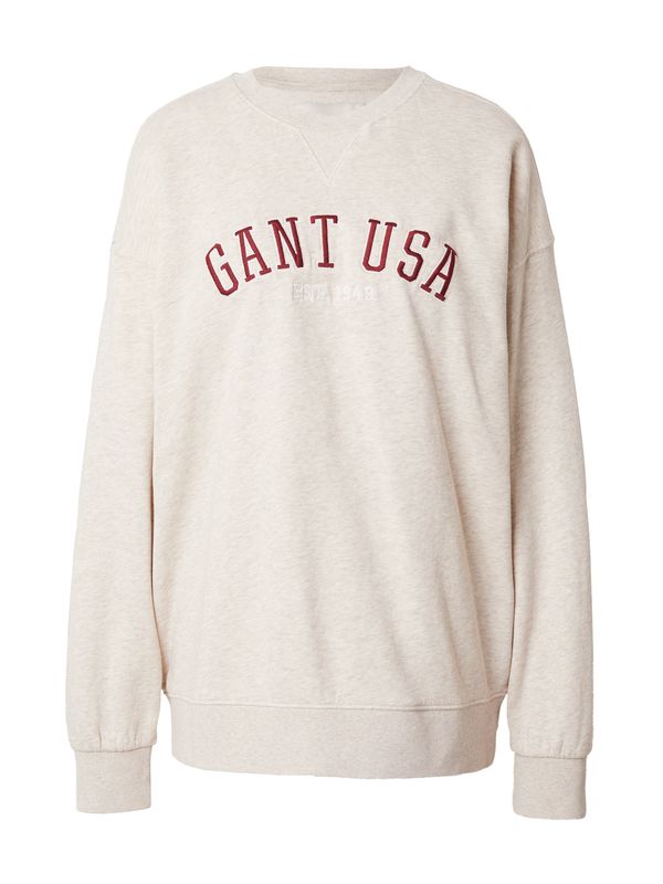 GANT GANT Суичър  бежово / тъмночервено / бяло