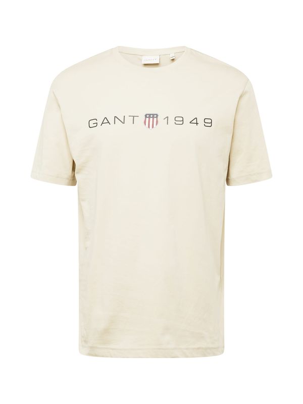 GANT GANT Тениска  бежово / тъмночервено / черно / бяло