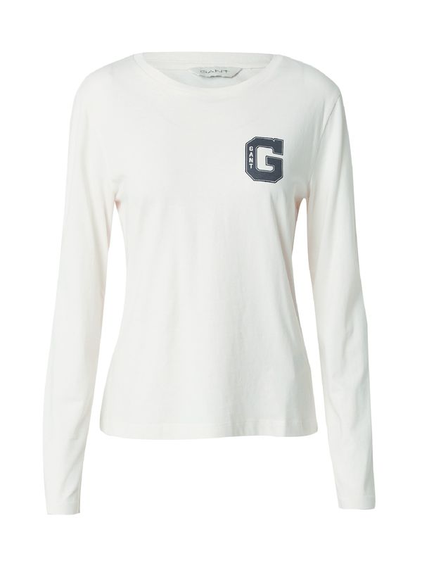 GANT GANT Тениска  кремаво / черно