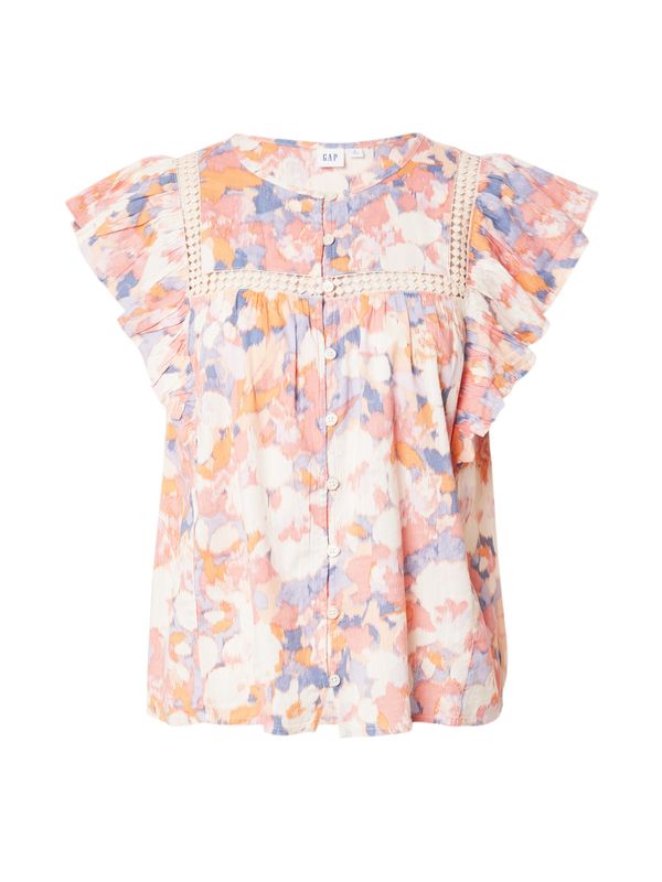 GAP GAP Блуза  синьо / светлооранжево / мръсно бяло