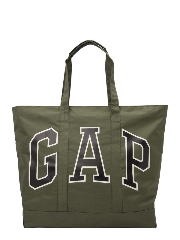 GAP GAP "Чанта тип ""Shopper"""  каки / черно / мръсно бяло
