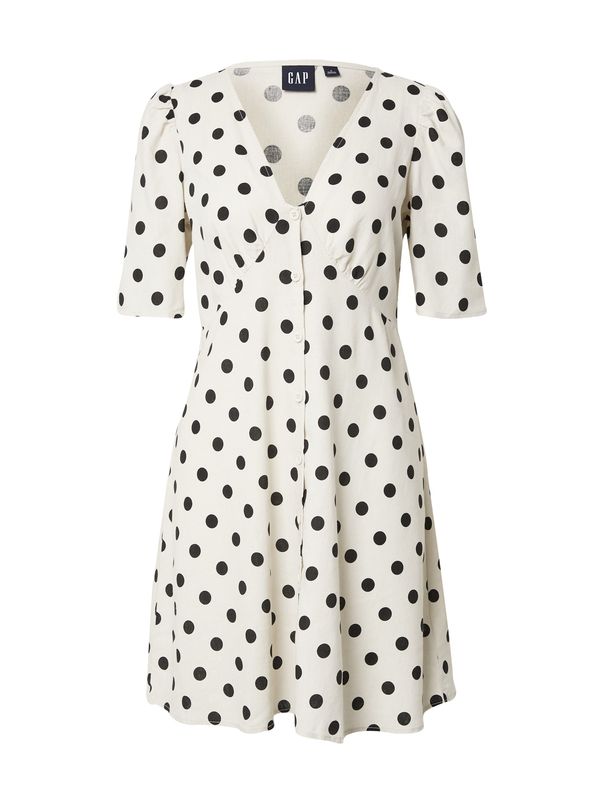 GAP GAP Рокля тип риза  бежово / черно