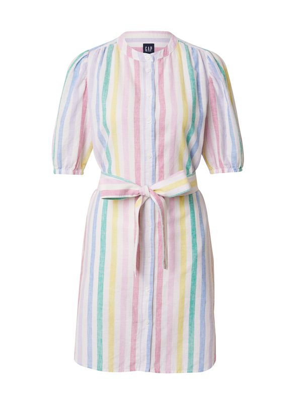 GAP GAP Рокля тип риза  жълто / зелено / бледорозово / мръсно бяло