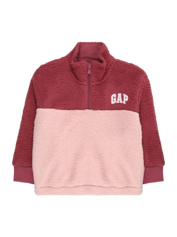 GAP GAP Суичър 'V-SHERPA LOGO QZ'  бледорозово / бургундово червено / бяло
