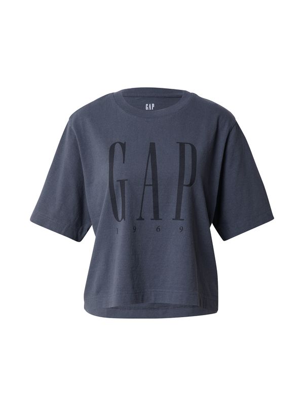 GAP GAP Тениска  антрацитно черно / черно