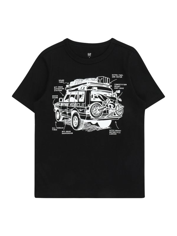 GAP GAP Тениска  черно / бяло