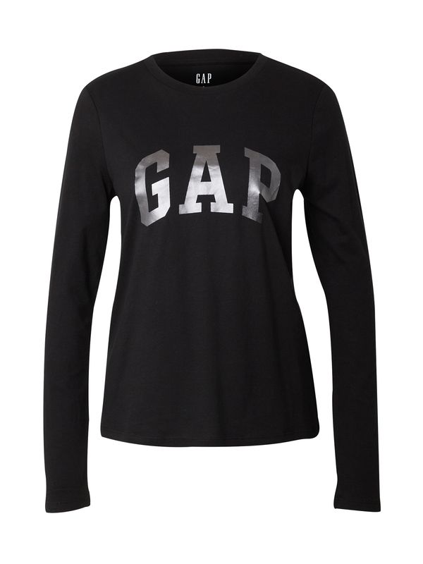GAP GAP Тениска  черно / сребърно