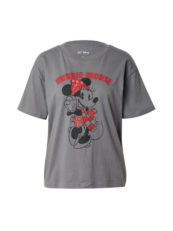 GAP GAP Тениска 'DISNEY  MICKEY  AND MINNIE'  тъмносиво / червено / черно