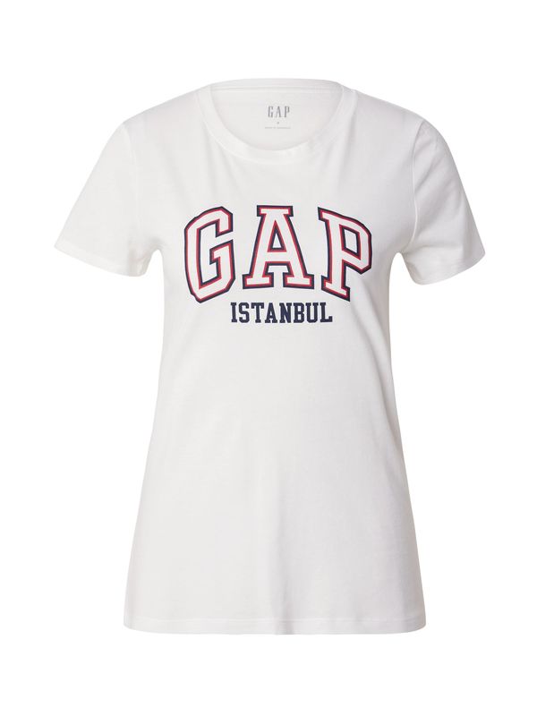 GAP GAP Тениска 'ISTANBUL'  морскосиньо / тъмночервено / бяло