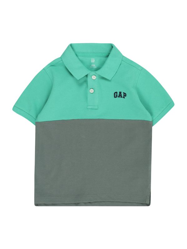 GAP GAP Тениска  сиво-кафяво / нефритено зелено