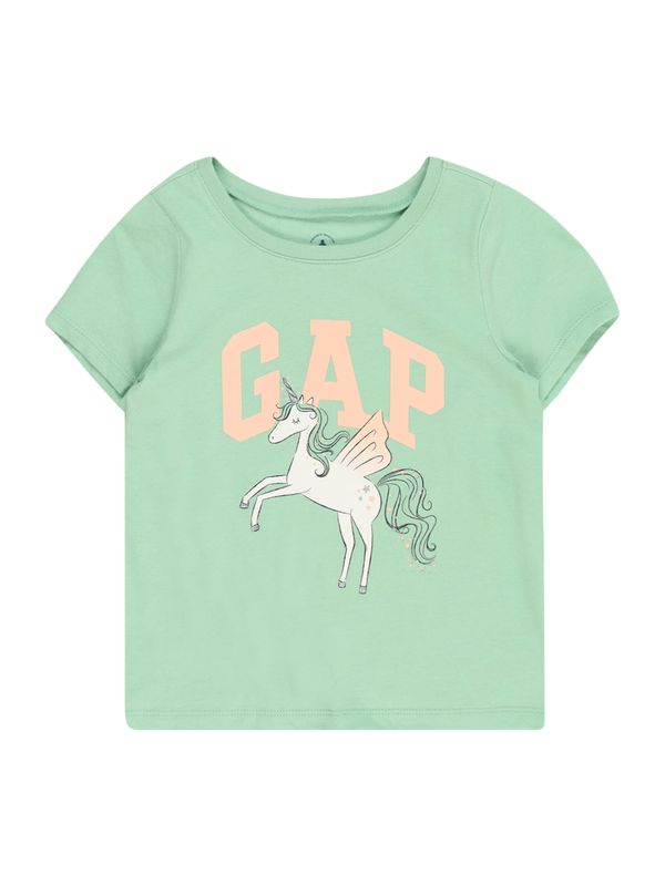 GAP GAP Тениска  светлозелено / светлооранжево / черно / бяло