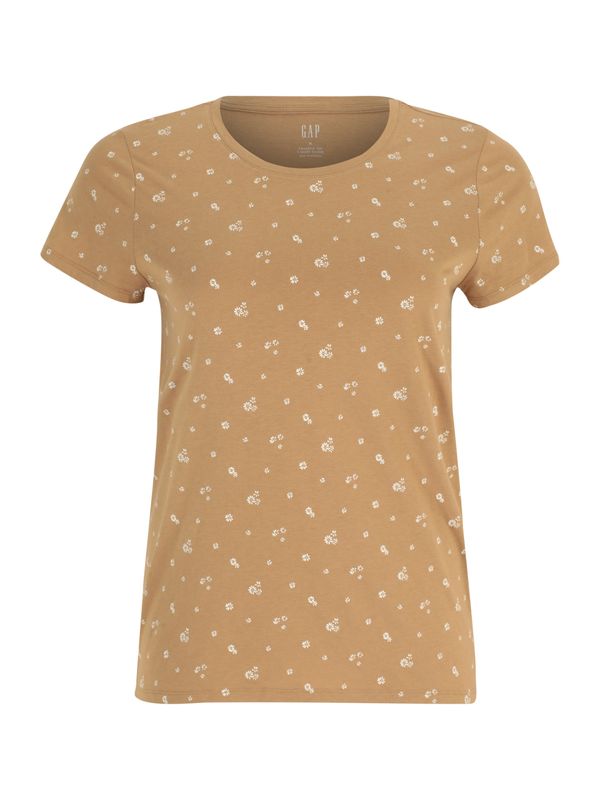 GAP GAP Тениска  тъмнобежово / бяло