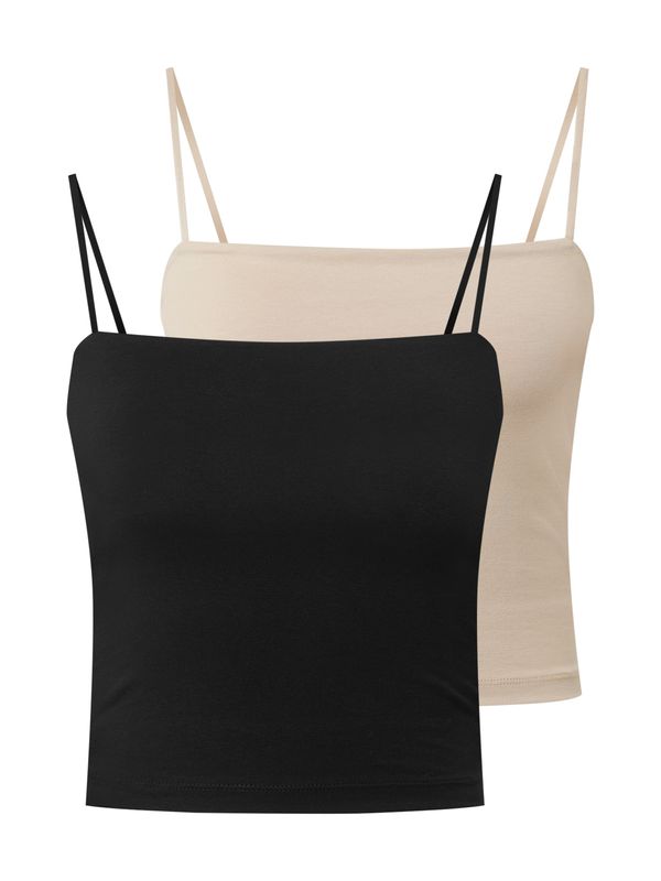 Gina Tricot Gina Tricot Топ 'Scarlet'  бежово / черно