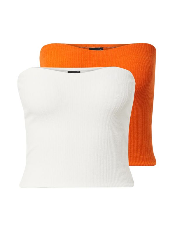 Gina Tricot Gina Tricot Топ 'Selina'  оранжево / бяло