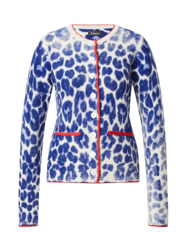 Grace Grace Плетена жилетка  синьо / светлорозово / червено / бяло