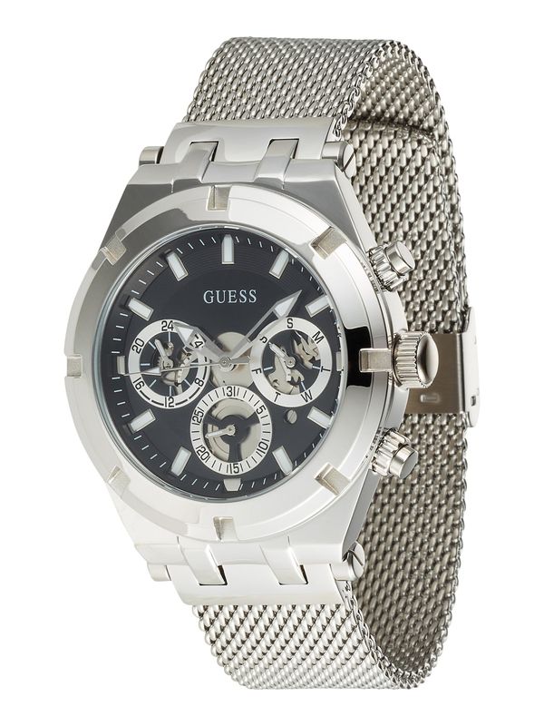 GUESS GUESS Аналогов часовник  черно / сребърно