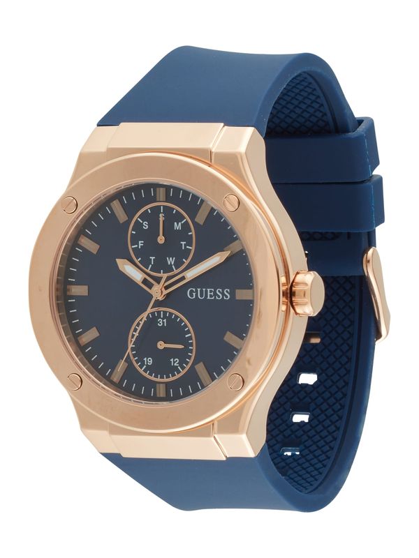 GUESS GUESS Аналогов часовник  синьо / злато