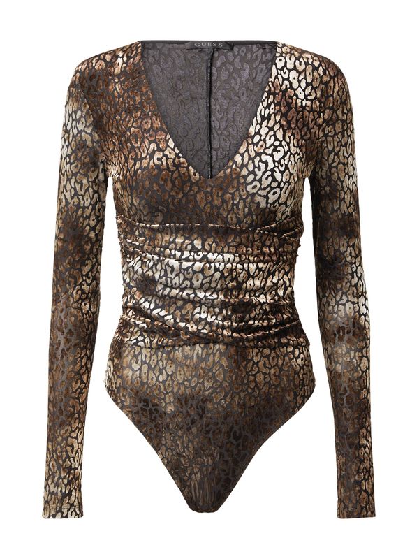 GUESS GUESS Блуза боди 'Belinda'  бежово / мока / тъмнокафяво / злато