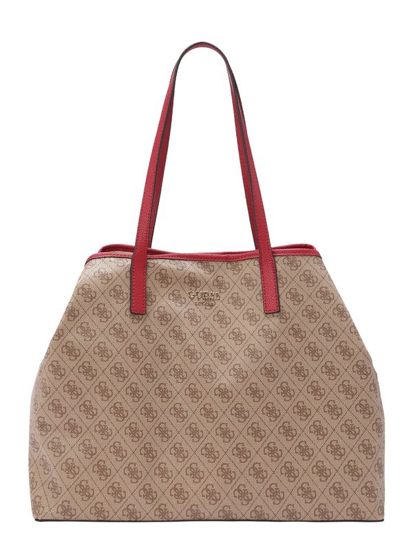 GUESS GUESS "Чанта тип ""Shopper""" 'VIKKY II'  кафяво / капучино / злато / червено