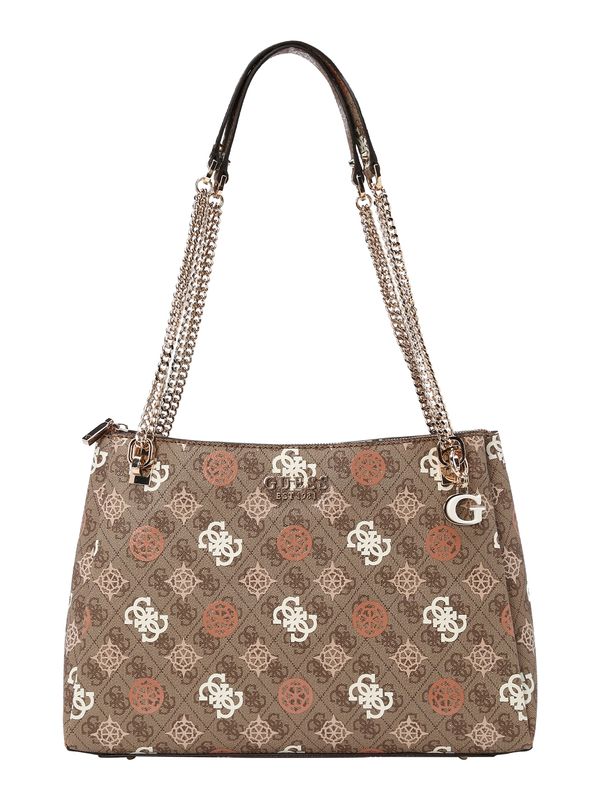 GUESS GUESS Чанта за през рамо 'ELIETTE'  тъмнобежово / кестеняво кафяво / шоколад / бяло