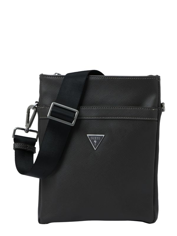 GUESS GUESS Чанта за през рамо тип преметка  антрацитно черно