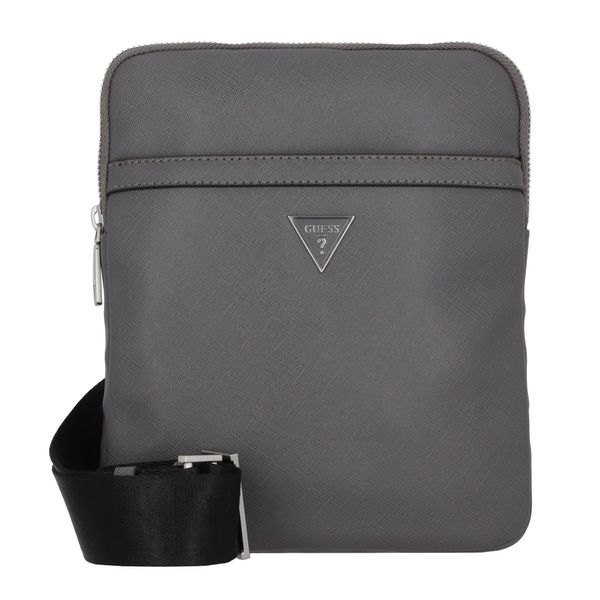 GUESS GUESS Чанта за през рамо тип преметка 'Certosa'  тъмносиво / черно / сребърно