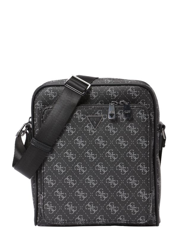 GUESS GUESS Чанта за през рамо тип преметка 'Milano'  сиво / черно / сребърно