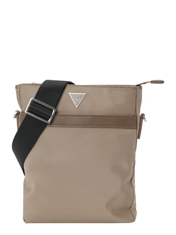GUESS GUESS Чанта за през рамо тип преметка 'ROMA'  тъмнобежово / кафяво / сребърно