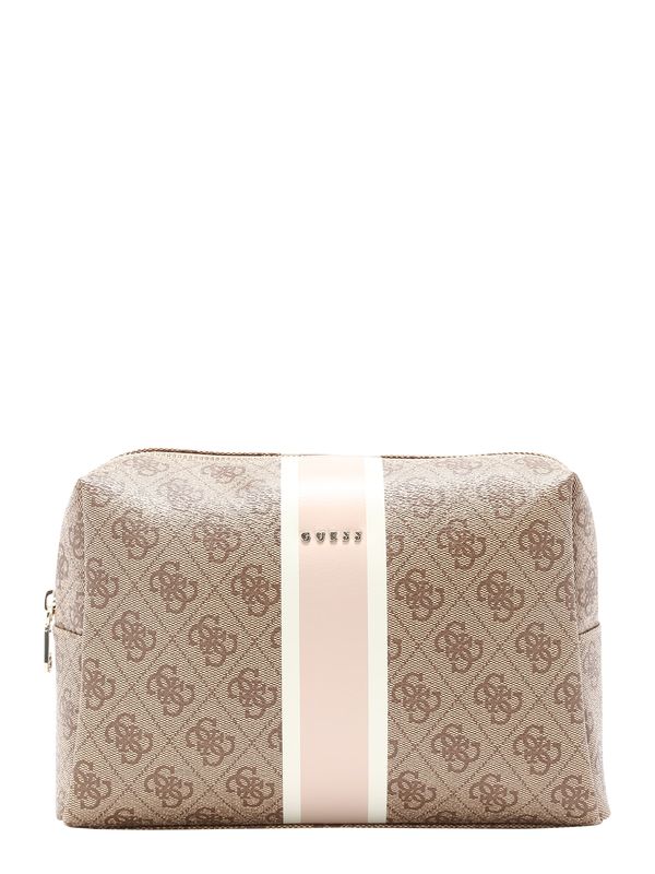 GUESS GUESS Чанта за тоалетни принадлежности  бежово / кафяво / бледорозово / бяло