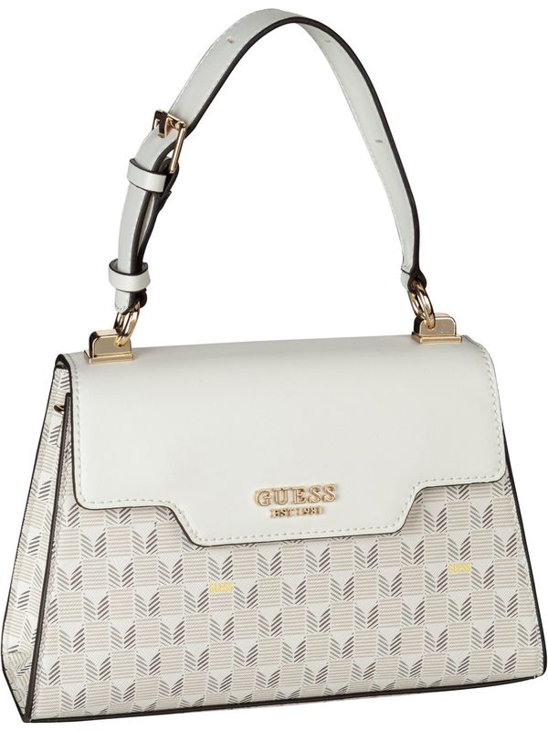 GUESS GUESS Дамска чанта 'Hallie'  сиво / бяло