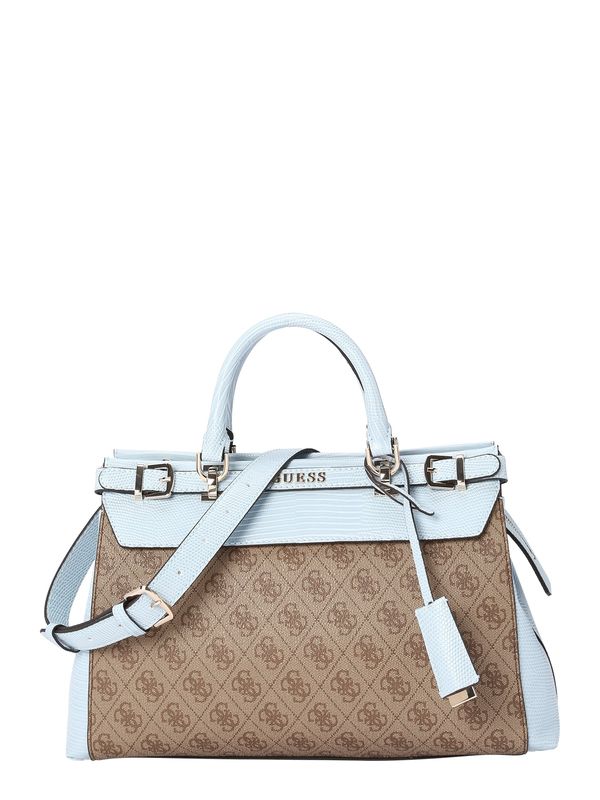 GUESS GUESS Дамска чанта 'SESTRI'  светлосиньо / кафяво / шоколад / злато
