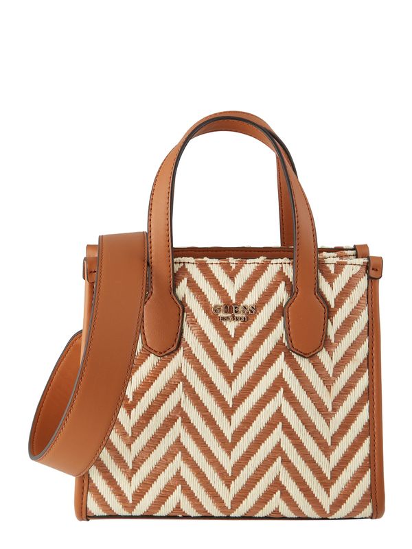 GUESS GUESS Дамска чанта 'SILVANA 2'  светлобежово / умбра / черно