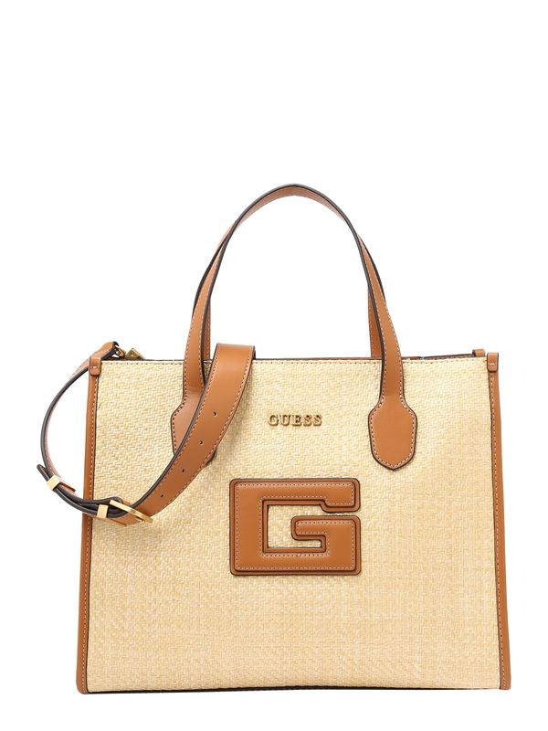 GUESS GUESS Дамска чанта 'Status 2 Compartment'  бежово / коняк