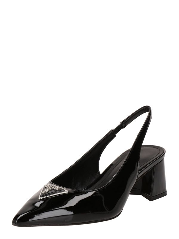 GUESS GUESS Дамски обувки на ток с отворена пета 'ZANDA'  черно / сребърно