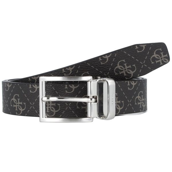 GUESS GUESS Колан 'Vezzola'  сиво-бежово / черно