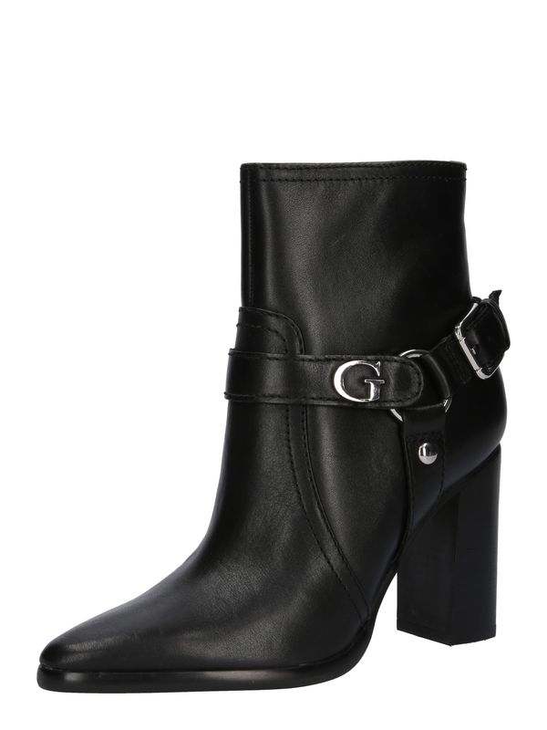 GUESS GUESS Къси ботуши 'Lanky'  черно / сребърно