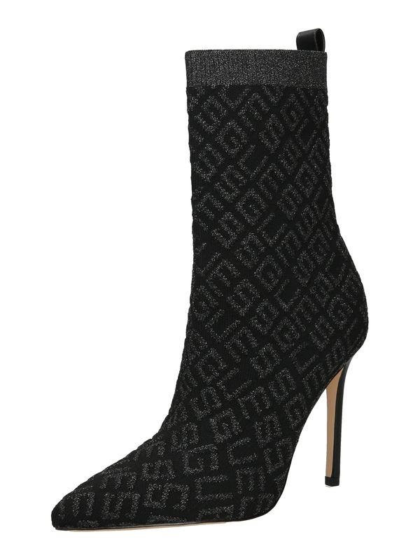 GUESS GUESS Къси ботуши 'SEMMIY'  черно / сребърно