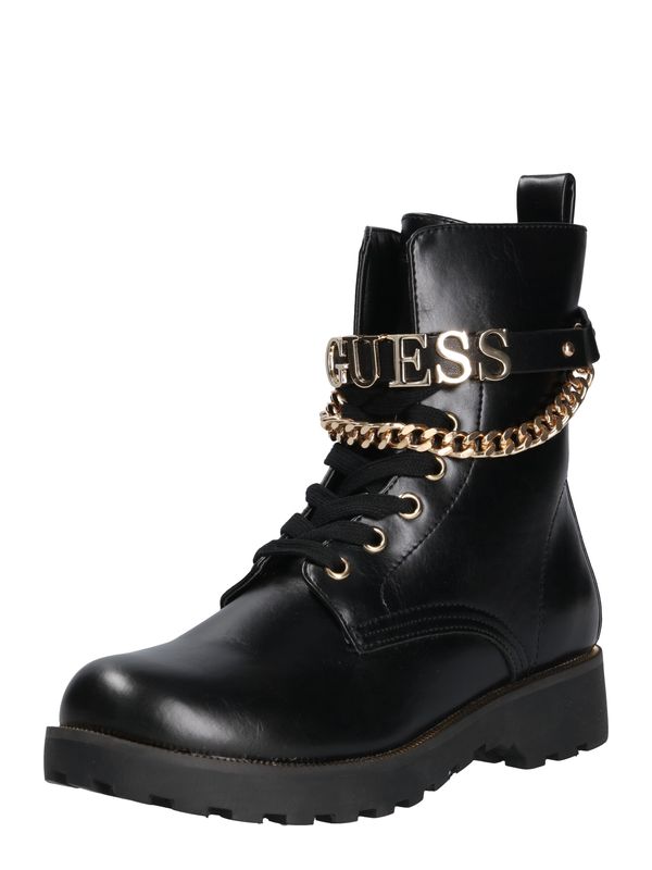 GUESS GUESS Ниски ботуши с връзки 'Nina'  злато / черно