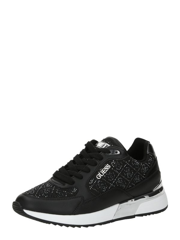 GUESS GUESS Ниски маратонки 'MOXEA10'  черно / сребърно
