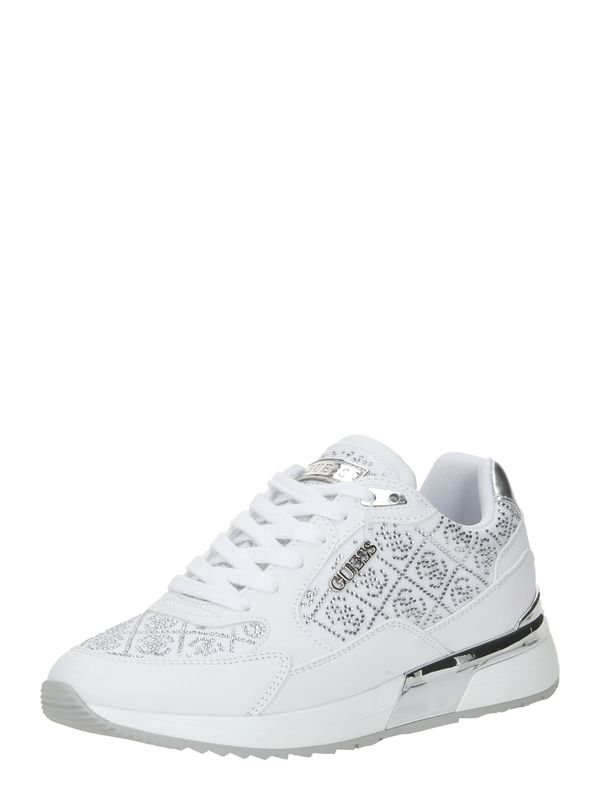 GUESS GUESS Ниски маратонки 'MOXEA10'  сребърно / бяло