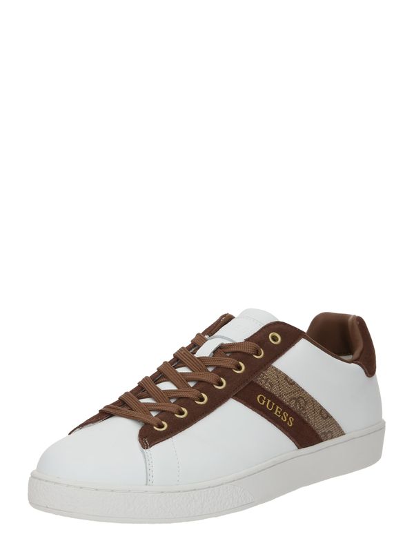 GUESS GUESS Ниски маратонки 'NOLA II'  мока / тъмнокафяво / бяло