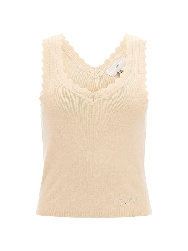 GUESS GUESS Плетен топ  кремаво