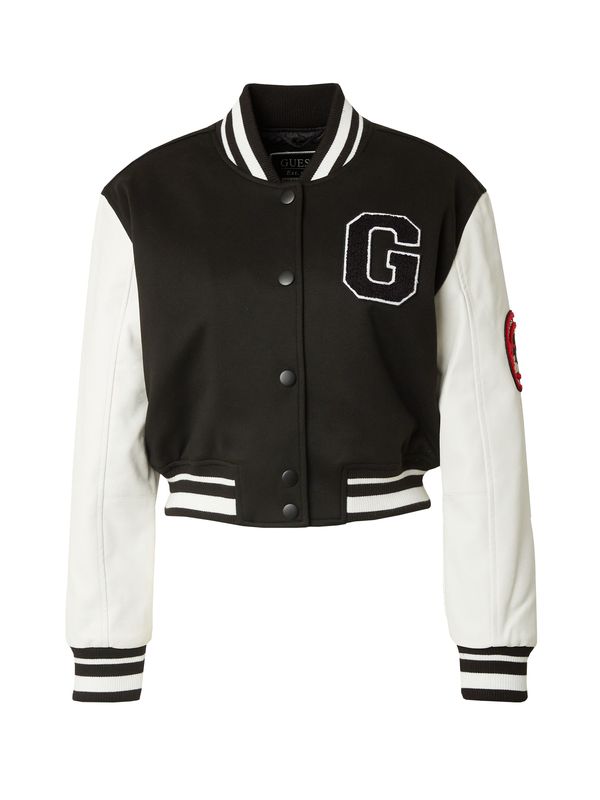 GUESS GUESS Преходно яке 'Bear Varsity'  червено / черно / бяло