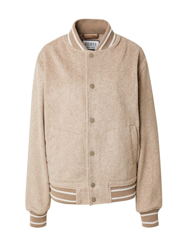 GUESS GUESS Преходно яке  цвят "пясък" / бежово меланж / бяло