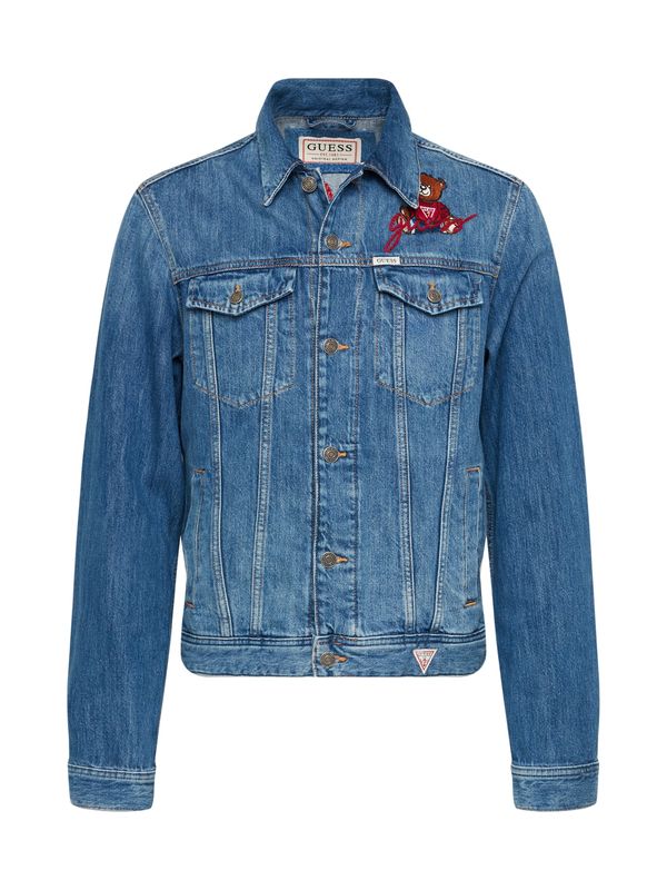 GUESS GUESS Преходно яке 'DILLON'  синьо / кафяво / светлокафяво / червено