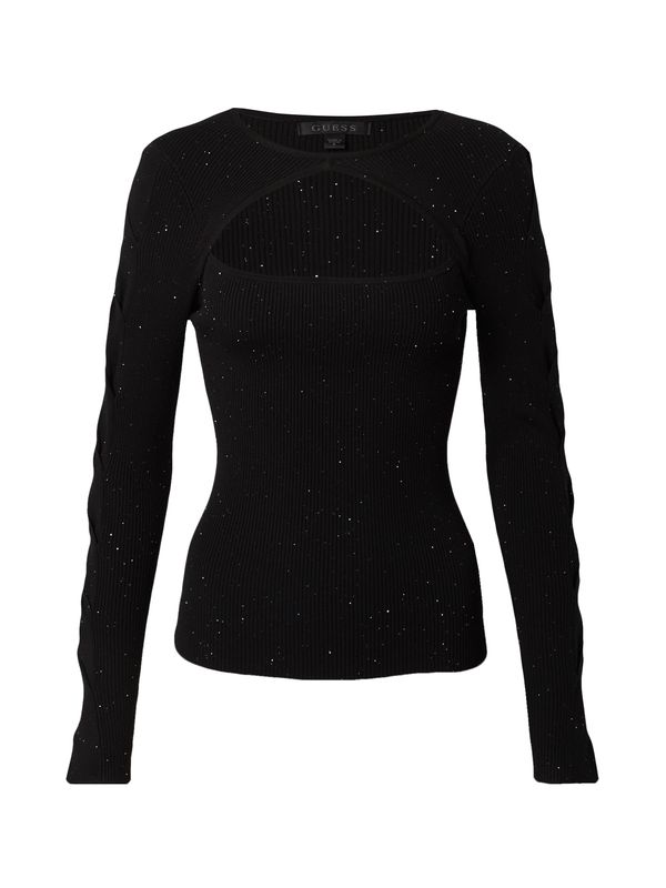 GUESS GUESS Пуловер 'LAUREL'  черно / бяло